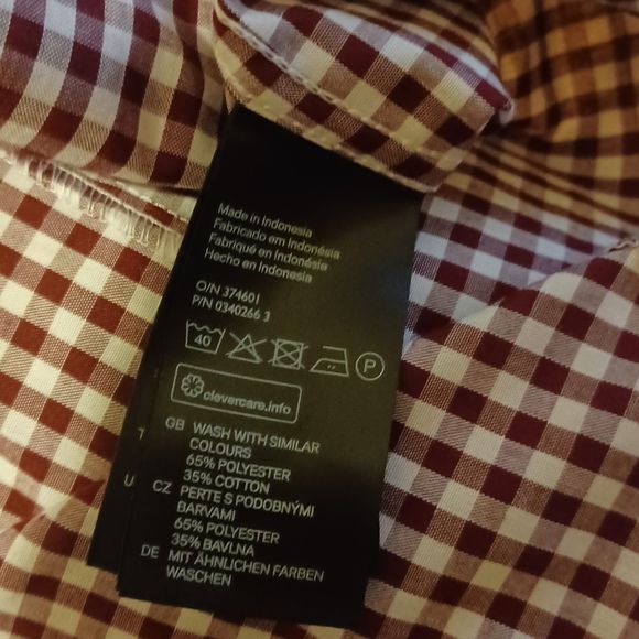 H&M Checkered Easy Iron Button Up Shirt Size L - Picture 7 of 7